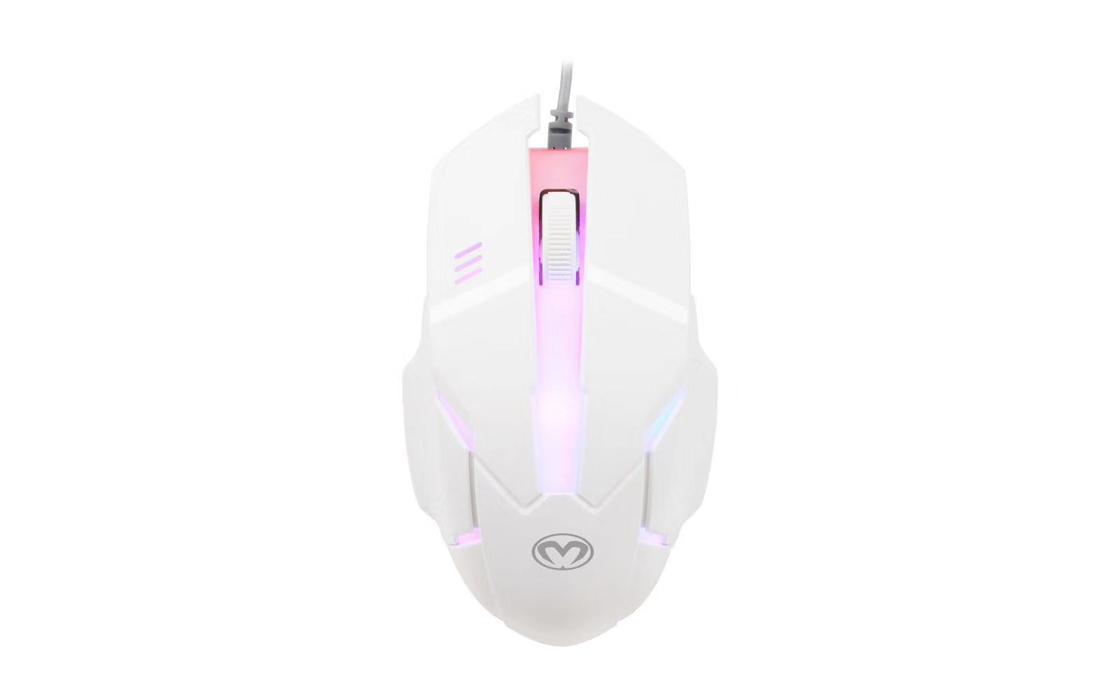 Compact Wired RGB Gaming Mouse - 1600 DPI, Touch Scroll Wheel, 4-Gear | White & Black