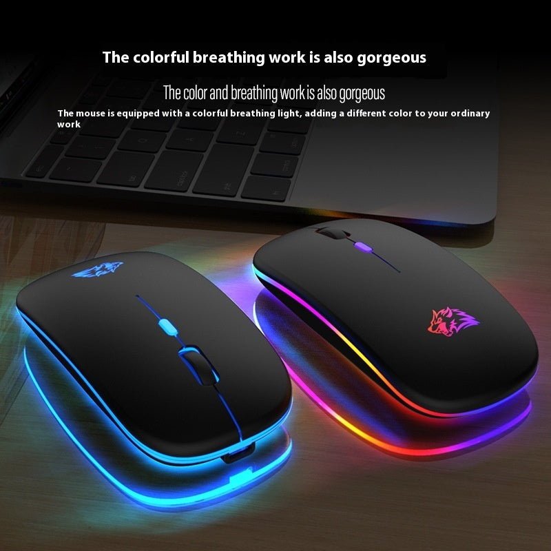 X15 Silent Wireless Mouse - Bluetooth, USB Receiver & Rechargeable with RGB Light
