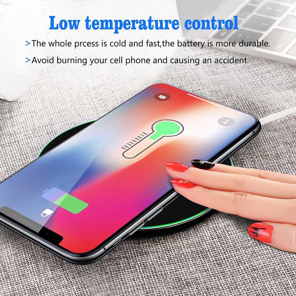Frosted 10W Wireless Charging Pad – Black – product image 2 | Fidmat24 Tech Market