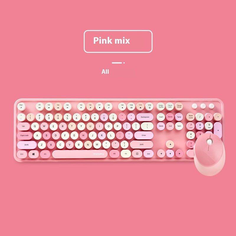 Aesthetic Wireless Keyboard & Mouse Combo - 13 Colourways | Purple, Pink, Blue, Green, Milk Tea & More