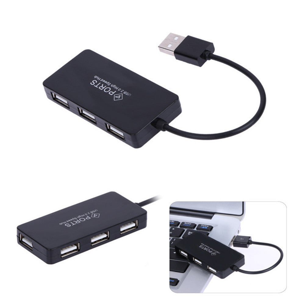 4-Port USB 2.0 Hub with On/Off Switch - Compact Desktop Expansion
