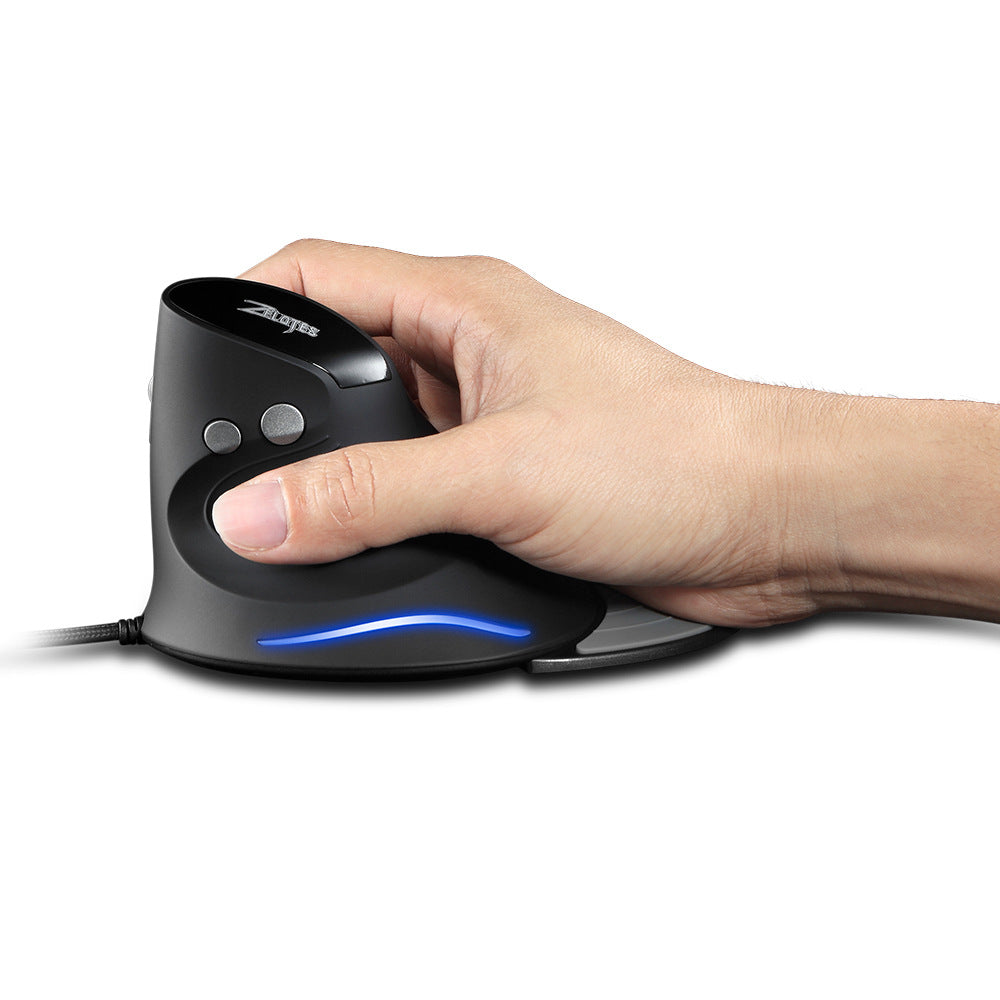 Vertical Ergonomic Mouse - 4-Gear Colour-Coded DPI up to 3200, 6 Buttons | Wired or Wireless
