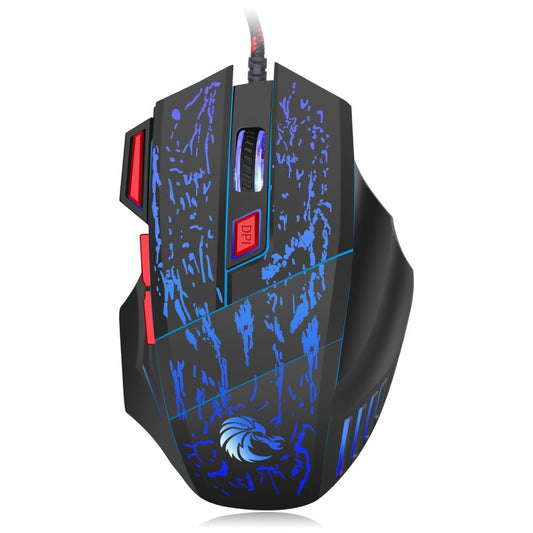 H300BK Wired Ergonomic Gaming Mouse - Water Crack RGB Lighting | USB, 1.5m Cable