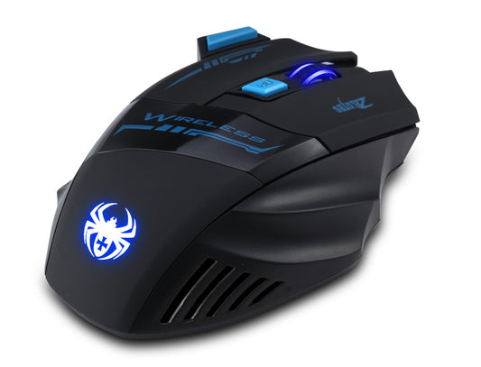 ZELOTES F-14 2.4GHz Wireless Gaming Mouse - RGB Luminous, 4-Gear DPI, Four-Way Scroll | Black