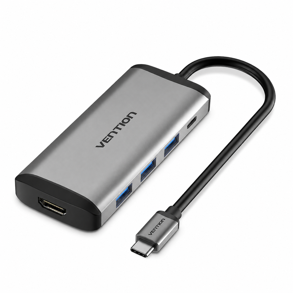 5-in-1 USB-C Hub – Silver | Fidmat24 Tech Market